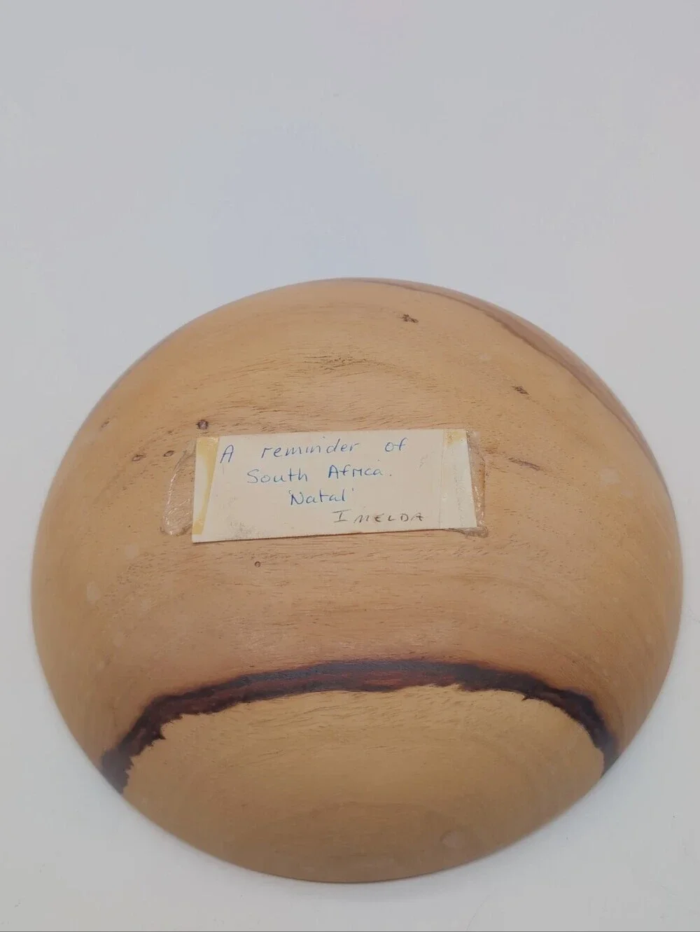 Handcrafted Natural Wood Decorative Bowl - Light Brown Natal South Africa